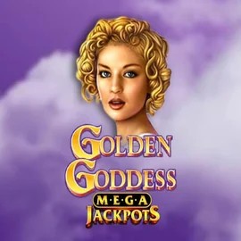 Golden Goddess Megajackpots slot logo by IGT at Maneki Spins Casino