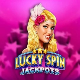 Lucky Spin Jackpots online game logo by Novomatic on manekispins.it
