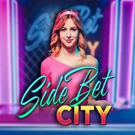 Side Bet City slot visual from Evolution available on manekispins.it